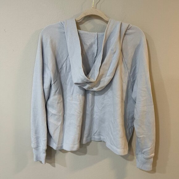 Aerie Lace Up Cropped Light Blue Pullover Oversized Hoodie Women’s Size Small - Picture 6 of 6